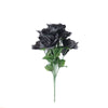 12 Bushes | Black Artificial Premium Silk Blossomed Rose Flowers | 84 Roses#whtbkgd