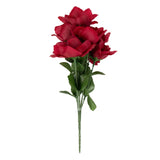 12 Bushes | Burgundy Artificial Premium Silk Blossomed Rose Flowers | 84 Roses#whtbkgd