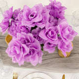 12 Bushes | Lavender Lilac Artificial Premium Silk Blossomed Rose Flowers | 84 Roses