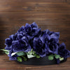 12 Bushes | Navy Blue Artificial Premium Silk Blossomed Rose Flowers | 84 Roses