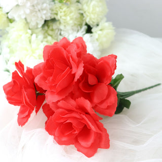 Red Artificial Premium Silk Blossomed Rose Flowers
