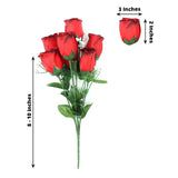 12 Bushes | Red, Black Artificial Premium Silk Flower Rose Bud Bouquets