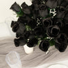 12 Bushes | Black Artificial Premium Silk Flower Rose Buds | 84 Rose Buds