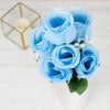 12 Bushes | Baby Blue Artificial Premium Silk Flower Rose Bud Bouquets