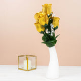 Add Elegance to Your Event with Gold Artificial Premium Silk Flower Rose Bud Bouquets