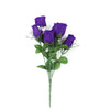 12 Bushes | Purple Artificial Premium Silk Flower Rose Bud Bouquets#whtbkgd
