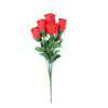 12 Bushes | Red Artificial Premium Silk Flower Rose Bud Bouquets#whtbkgd