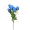 12 Bushes | Royal Blue Artificial Premium Silk Flower Rose Bud Bouquets#whtbkgd
