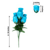 12 Bushes | Turquoise Artificial Premium Silk Flower Rose Buds | 84 Rose Buds