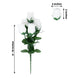 12 Bushes | White Artificial Premium Silk Flower Rose Bud Bouquets
