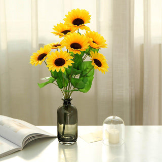 Brighten Up Your Decor with Large Yellow Artificial Silk Sunflowers