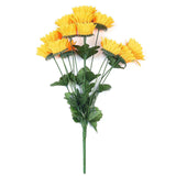 5 Bushes | 70 Yellow Artificial Silk Blossomed Sunflowers | Vase Decor#whtbkgd
