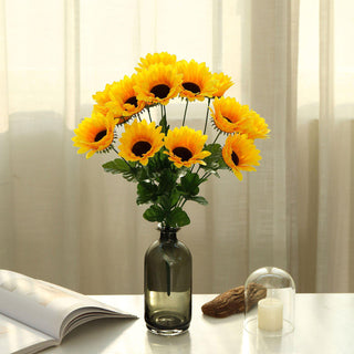 Brighten Up Your Event with 70 Yellow Artificial Silk Blossomed Sunflowers
