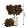 4 Bushes | Chocolate Artificial Silk Chrysanthemums | 56 Faux Flowers