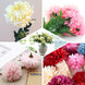 4 Bushes | Fuchsia Artificial Silk Chrysanthemums | 56 Faux Flowers