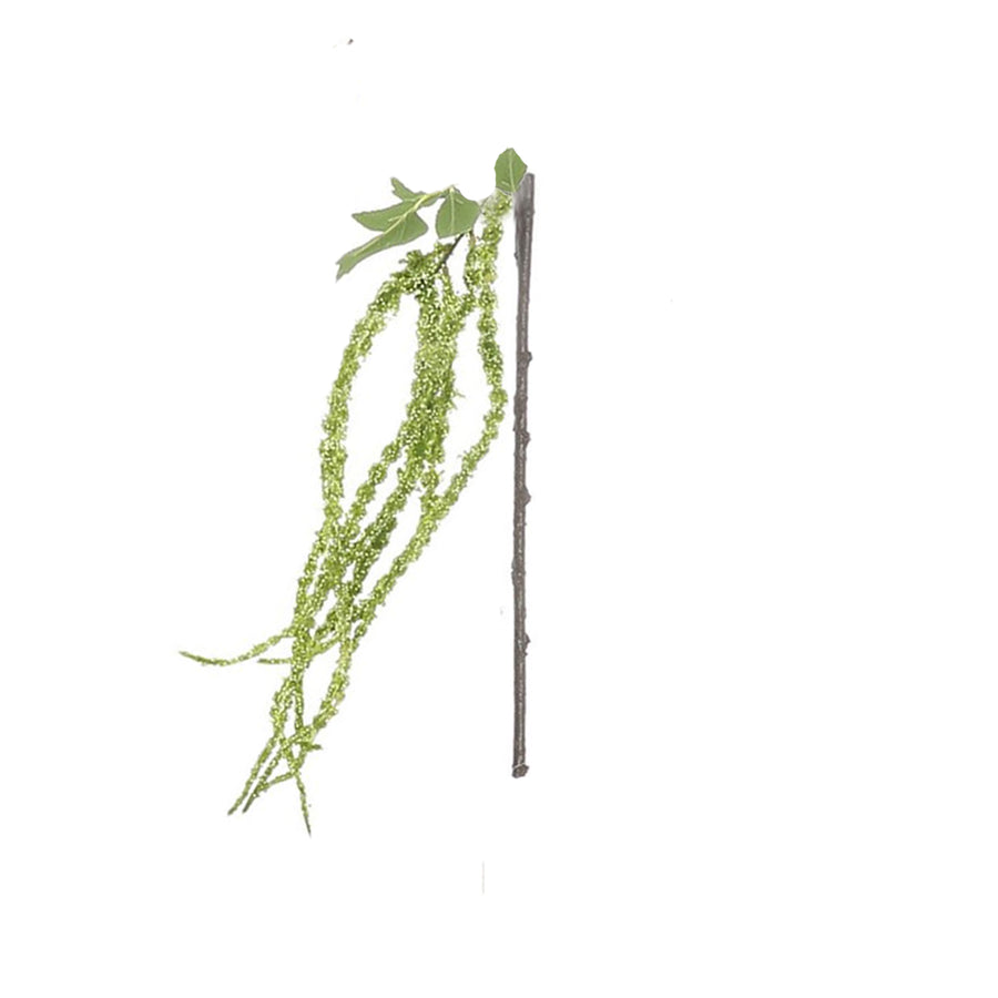 2 Pack | Green Artificial Amaranthus Flower Stem Spray & Ivy Leaves | 32inch#whtbkgd
