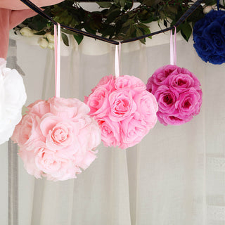 Create a Stunning Atmosphere with Blush Silk Rose Kissing Balls