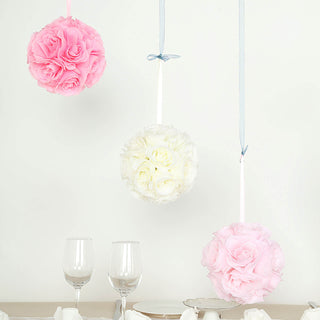 Create a Timeless Look with Cream Silk Rose Kissing Balls