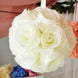 2 Pack | 7inch Cream Artificial Silk Rose Flower Ball, Silk Kissing Ball