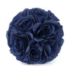 2 Pack | 7inch Navy Blue Artificial Silk Rose Flower Ball, Silk Kissing Ball#whtbkgd