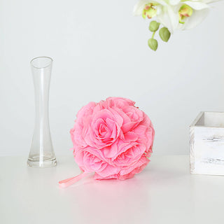 Create Lasting Memories with our Pink Artificial Silk Rose Kissing Ball