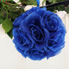 2 Pack | 7inch Royal Blue Artificial Silk Rose Flower Ball, Silk Kissing Ball