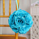2 Pack | 7inch Turquoise Artificial Silk Rose Flower Ball, Silk Kissing Ball