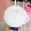 2 Pack | 7inch White Artificial Silk Rose Flower Ball, Silk Kissing Ball