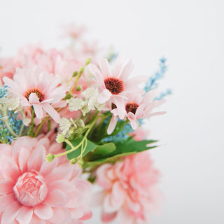 Elevate Your Event Decor with Blush Blue Artificial Silk Dahlia Flower Bouquet Spray