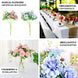 2 Bushes | Blush / Blue Artificial Silk Dahlia Flower Bouquet Spray