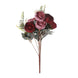 2 Bushes | Burgundy / Dusty Rose Artificial Silk Peony Flower Bouquet Spray#whtbkgd