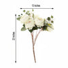 2 Bush | Ivory Artificial Silk Peony, Rose and Hydrangea Flower Bouquet