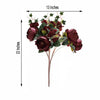 2 Bush | Burgundy Artificial Silk Peony, Rose and Hydrangea Flower Bouquet