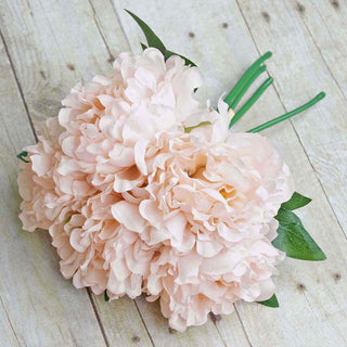 Elegant Blush Real Touch Artificial Silk Peonies Flower Bouquet