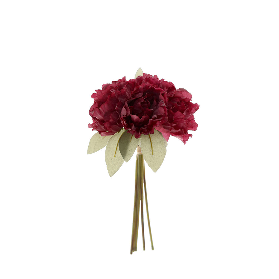 11inch Mulberry Real Touch Artificial Silk Peonies Flower Bouquet#whtbkgd