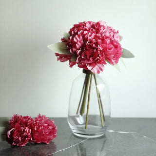 Elegant Mulberry Real Touch Artificial Silk Peonies Flower Bouquet