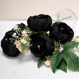 10 Pack | 3inch Black Artificial Silk DIY Craft Peony Flower Heads#whtbkgd