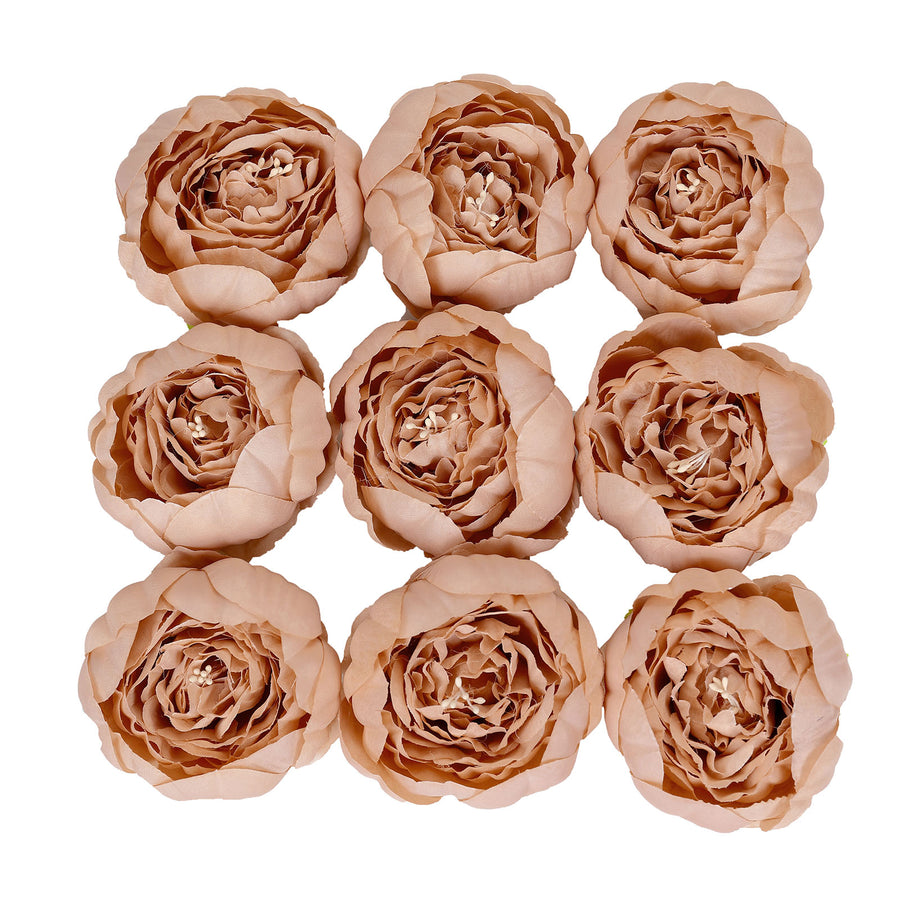 10 Pack | 3inch Mauve Artificial Silk DIY Craft Peony Flower Heads