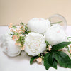 10 Pack | 3inch White Artificial Silk DIY Craft Peony Flower Heads#whtbkgd