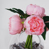 5 Flower Head Pink Peony Bouquet | Artificial Silk Peonies Spray
