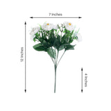 4 Bushes | White Artificial Silk Peony Flower Bouquet Arrangement