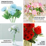 2 Bouquets | Blush/Rose Gold Artificial Silk Peony Flower Arrangement