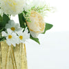 2 Bouquets | Ivory Artificial Silk Peony Flower Bush Arrangement