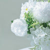 2 Bouquets | White Artificial Silk Peony Flower Bush Arrangement#whtbkgd