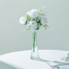 2 Bouquets | White Artificial Silk Peony Flower Bush Arrangement