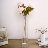 2 Bushes | 29inch Tall Blush Rose Gold Artificial Silk Peony Flower Bouquets