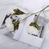 2 Bushes | 29inch Tall White Artificial Silk Peony Flower Bouquets