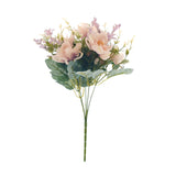 3 Bushes | 11inch Blush/Rose Gold Artificial Silk Peony Flower Bouquet Arrangement#whtbkgd