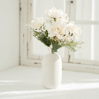Elegant Cream Artificial Silk Peony Flower Bouquet Arrangement