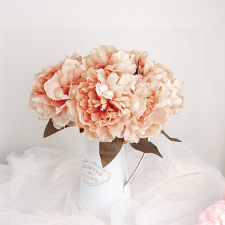 17" Dusty Rose Artificial Silk Peony Flower Bouquets